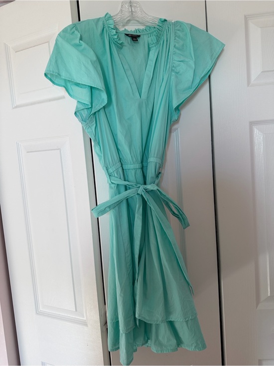 Versona Dresses & Skirts - Versona Seafoam Ruffle Neck Blouse